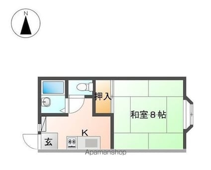 ドリームパレス由良[1K/26m2]の間取図