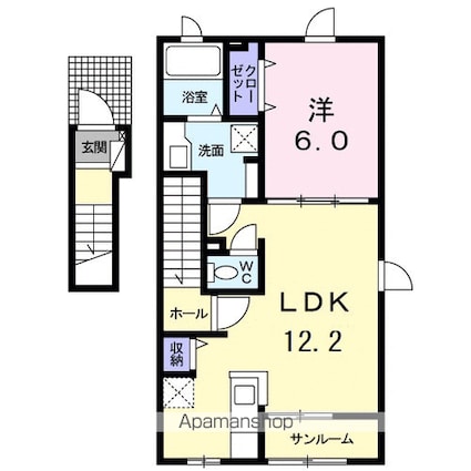 サンリット　サイジロウⅠ[1LDK/50.02m2]の間取図