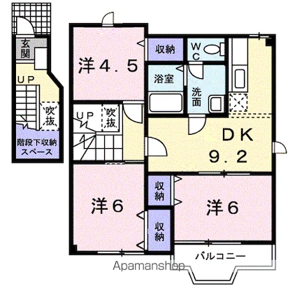 エトワール[3DK/65.57m2]の間取図