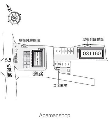 レオパレスレークサイド岡本[1K/22.35m2]の配置図