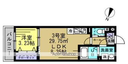 プレジデンス．Ⅲ[1LDK/29.75m2]の間取図