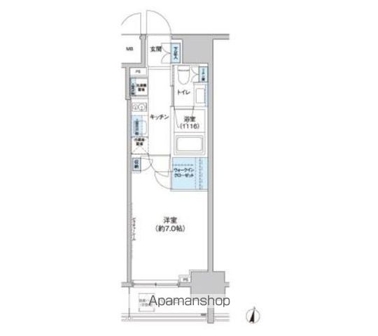 新宿区北新宿のマンションの間取り