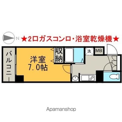 プレサンス覚王山ＤーＳｔｙｌｅⅡ[1K/22.04m2]の間取図