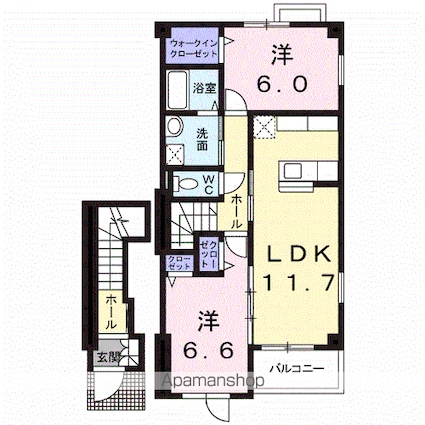 Ｓ．ＲーＥ・１[2LDK/61.91m2]の間取図