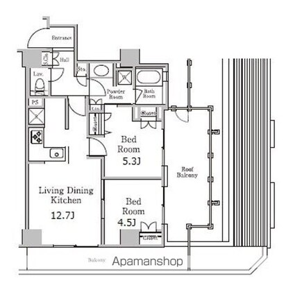 レジディア千駄木[2LDK/53.67m2]の間取図