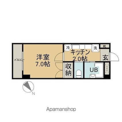 アバンザ鵬図[1K/21.23m2]の間取図