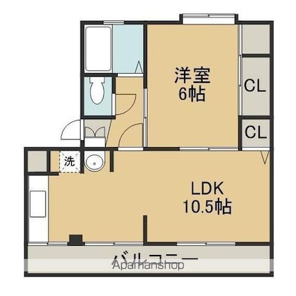 スイーティー葉山[1LDK/45m2]の間取図