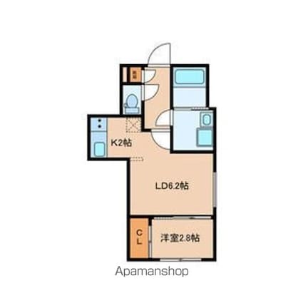 ｑｕａｄｏｒ今池ＥＡＳＴ[1LDK/29.27m2]の間取図