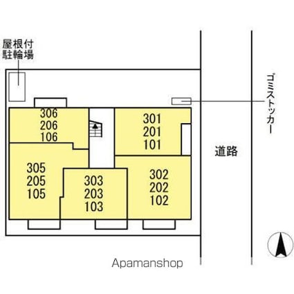 セントバーバラ国立[2LDK/55.3m2]の配置図