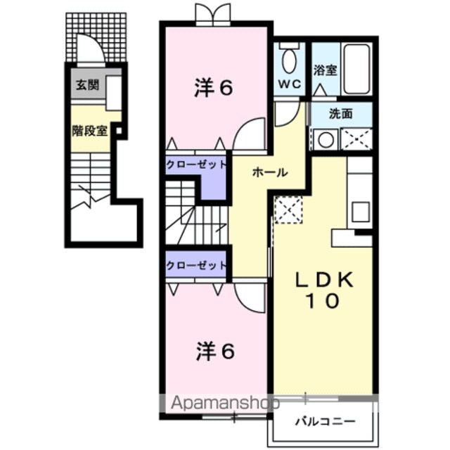 和歌山県和歌山市磯の浦[2LDK/57.22m2]の間取図