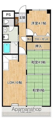 ハートウイング[3LDK/57.93m2]の間取図