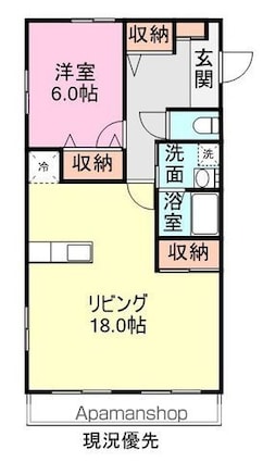 フォブール深坂[1LDK/54.65m2]の間取図