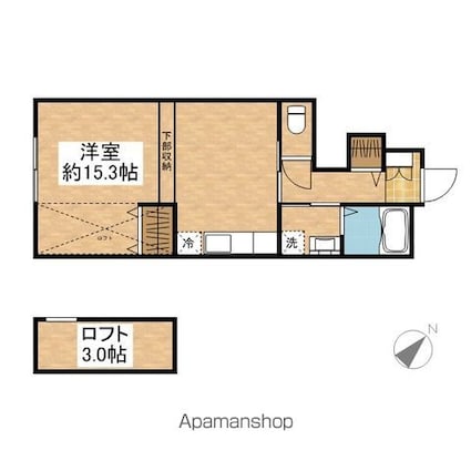 エムズパレス久喜[1R/36.85m2]の間取図