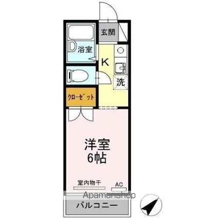 ヴァンセーヌ今村　Ｂ棟[1R/20m2]の間取図