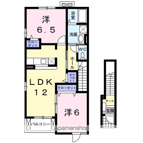 【サンライト若松　Ⅱの間取り】