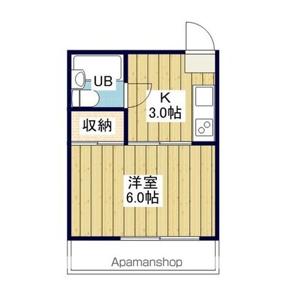 味酒ハイツ[1K/20.46m2]の間取図