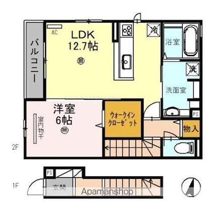マーコット荘[1LDK/55.31m2]の間取図