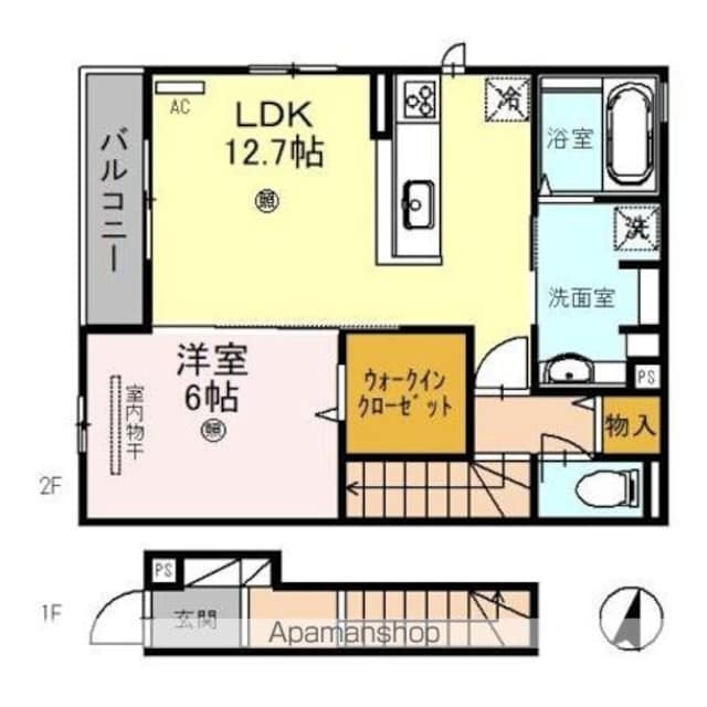 マーコット荘[1LDK/55.31m2]の間取図
