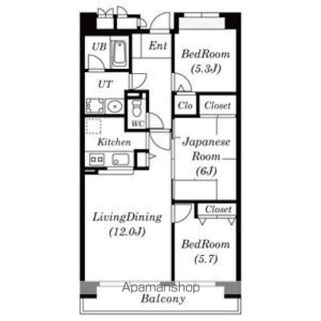 シティアガーデン甲府[3LDK/70.55m2]の間取図