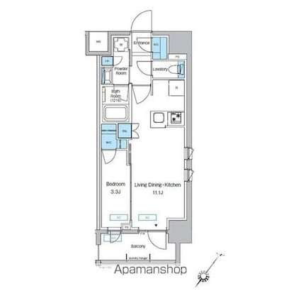 プレディアコート大森山王[1LDK/36.24m2]の間取図