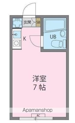 ヴィラ下北沢Ａ棟[1R/15.82m2]の間取図