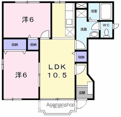 オーシャン　パーク[2LDK/51.79m2]の間取図