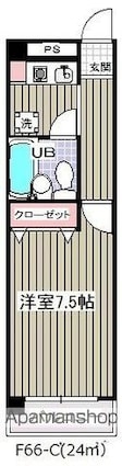 グランシャルム葛西[1K/24m2]の間取図