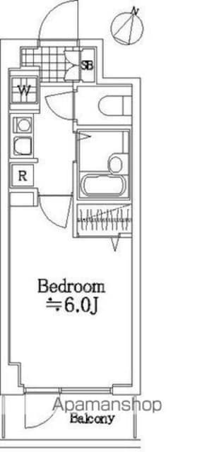 ユーコート千歳烏山[1K/19.65m2]の間取図