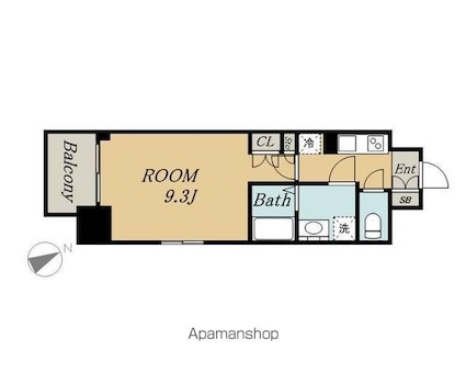 アデグランツ上前津[1K/28.6m2]の間取図