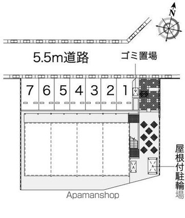 レオネクストスマイルハウス矢板[1K/31.05m2]の配置図