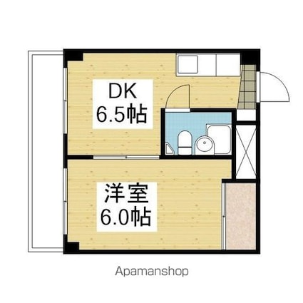 シャルマンⅡ[1DK/29.65m2]の間取図