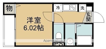 パークエクセル[1K/20.83m2]の間取図