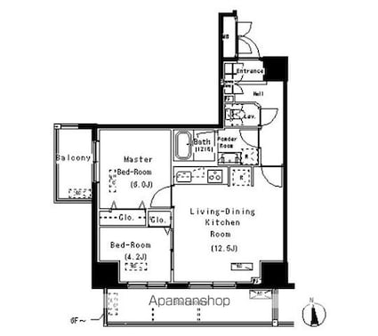 パークアクシス元浅草ステージ[2LDK/52.51m2]の間取図