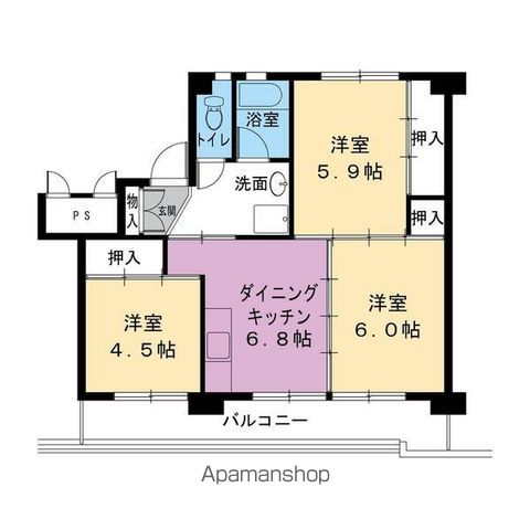 ビレッジハウス山王2号棟の間取り写真