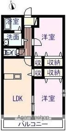 ウィズハイム曙[2LDK/54.51m2]の間取図