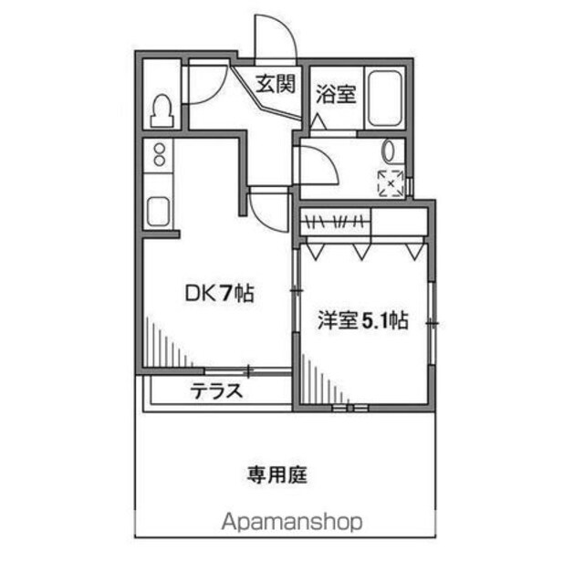 メゾンドピネド[1DK/31.89m2]の間取図