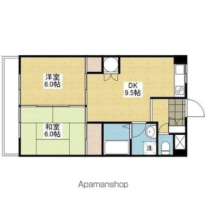 エクシード久万ノ台[2DK/48m2]の間取図