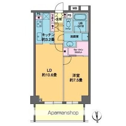 カスタリア高輪[1LDK/50.6m2]の間取図
