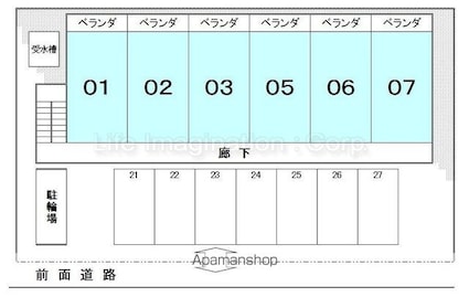 第２コーポ朝倉[1K/24.2m2]の配置図