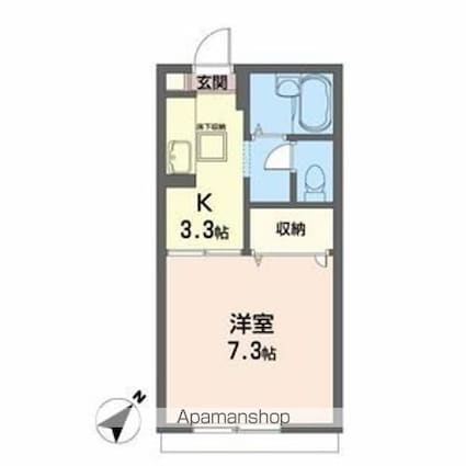 宮城県仙台市青葉区川内三十人町[1K/24.5m2]の間取図