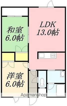 リヴェール桔梗館[2LDK/52.23m2]の間取図