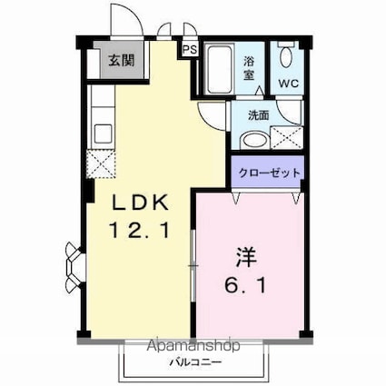 パストラル２１[1LDK/40.04m2]の間取図