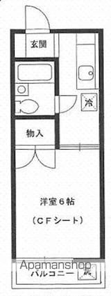 アーバンハイム花[1K/18.56m2]の間取図