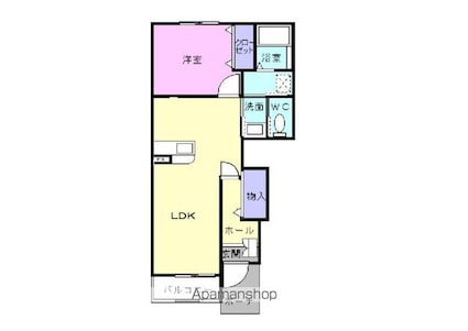 メロディハウス　メゾピアノ[1LDK/44.82m2]の間取図