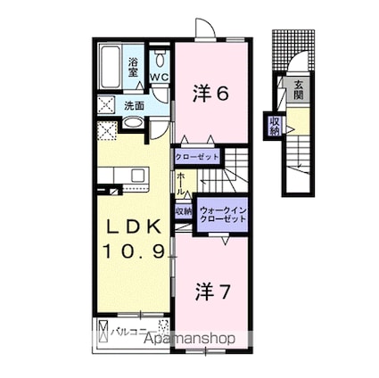 ジャルダン　Ｂ[2LDK/59.14m2]の間取図