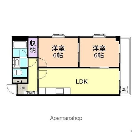 サンライト関戸[2LDK/53m2]の間取図