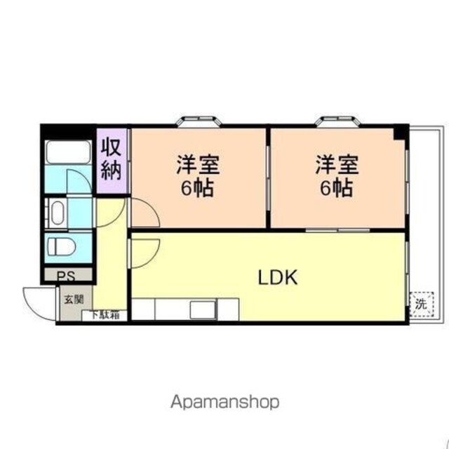サンライト関戸[2LDK/53m2]の間取図