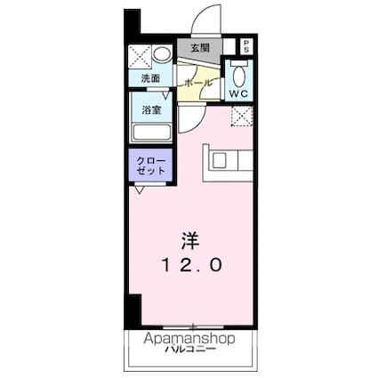 サニーサイドテラスＫ[1R/29.7m2]の間取図