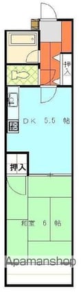 メゾンミヤザキ山越[1DK/24.3m2]の間取図