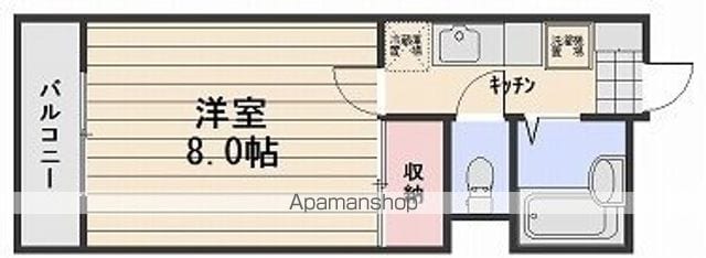 岡山県岡山市北区今６丁目[1K/23m2]の間取図